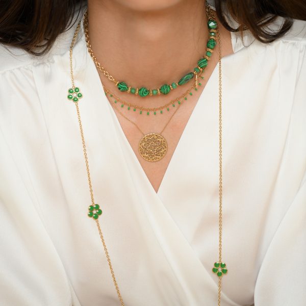 Sautoir Lya en vert